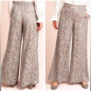 Feather & Bone by Anthropologie Lace Wide Leg Pants XS
